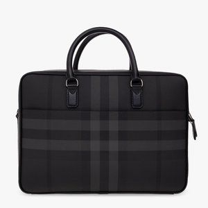 Burberry Ainsworth Charcoal and Leather Briefcase BRAND NEW - STILL IN BOX